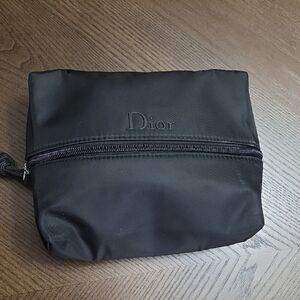 Dior Black Logo Toiletry Or Cosmetic Pouch